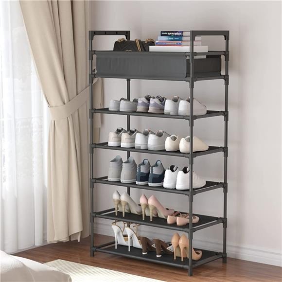 Laiensia 6-Tier Stackable Shoe Rack,turdy Shoe Shelf, Expandable & Adjustable